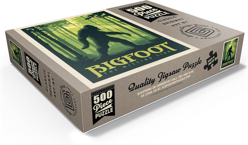 MyPuzzle Bigfoot: The Missing Link, Vintage Poster - Premium 500 Piece Jigsaw Puzzle for Adults