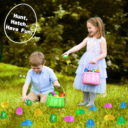 24 Pcs Large Hatching Dinosaur Eggs Easter Party Favors, Easter Egg Filled Toys for Kids Toddlers Grow in Water Dinos