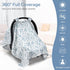 100% Summer SERAPHY Muslin Cotton Car Seat Covers for Babies - Universal, Breathable Canopies for Boys and Girls - Soft