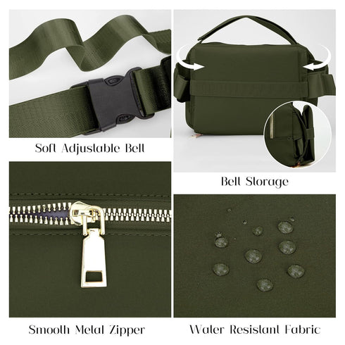 Pack printe Small Diaper Bag with Portable Changing Pad, Crossbody Diaper with Wipes Pocket, Women Waist Bag for Travel