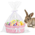 Gift Basket with Bow and Gift Bag, Simplicity Home Decor Rope Basket for Gifts, Empty Storage Basket, Pink