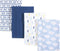 Luvable Friends Unisex Baby Cotton Flannel Burp Cloths, Boy Clouds, One Size