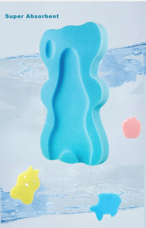 Odor-Free Soft Sponge Bath Mat for Infants - Blue