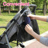WJIAAA 2 Pack Side Sling Stroller Organizer, Universal Portable Side Sling Stroller with Mesh Cargo Net, Black