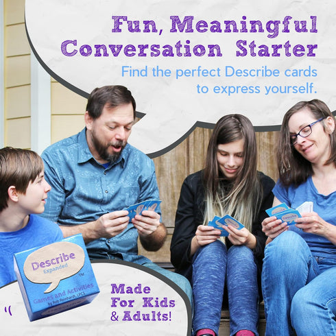 Describe Cards - Deck Two, Expansion 56 Conversation Cards, Over Two Dozen Games and Social Emotional Learning Activities for Families, Therapy, School and More.