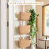 3-Tier TeoKJ Over the Door Hanging Basket, Woven Cotton Wall-Mounted Storage Organizer Bag Decorative Hanging Nursery