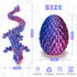 HEZUJ 3D Printed Dragon Dinosaur Egg,Articulated Crystal Dragon Fidget Toys,Prefilled Easter Basket Stuffers Eggs