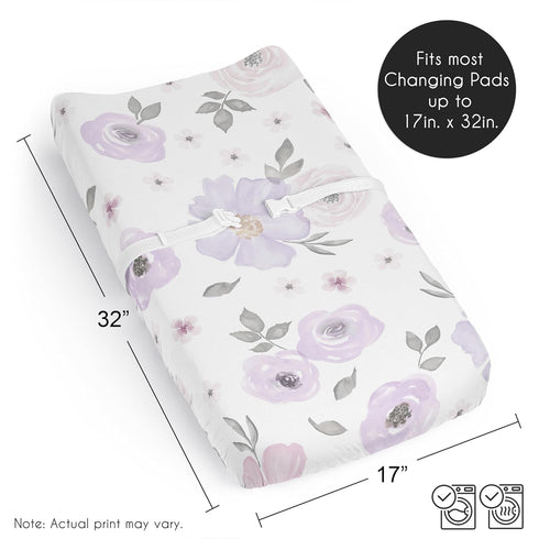 Sweet Jojo Designs Lavender Purple Boho Floral Girl Baby Changing Pad Cover Sheet Infant Newborn Diaper Change Mat