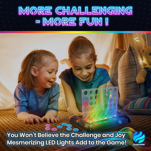 Glowsphere 4 6 2 Glow in a Row Light-Up in a Row Board Game, Strategy Games for Kids Ages and Above, Player Game