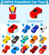 28 Pack 14 Easter Basket Stuffers, Transforming Car Robot Toys Easter Gifts for Kids Classroom Exchange Style Mini
