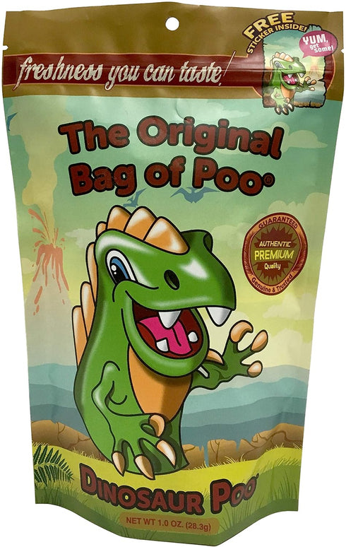 The Original Bag of Poo, Dinosaur Poop (Green Cotton Candy) for Novelty Gag Gifts