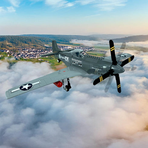 P-51 Set, 258 1:25 GJ-P51 General Jim's WWII US Mustang Historical Fighter Plane Brick Building Blocks Pieces, Scale