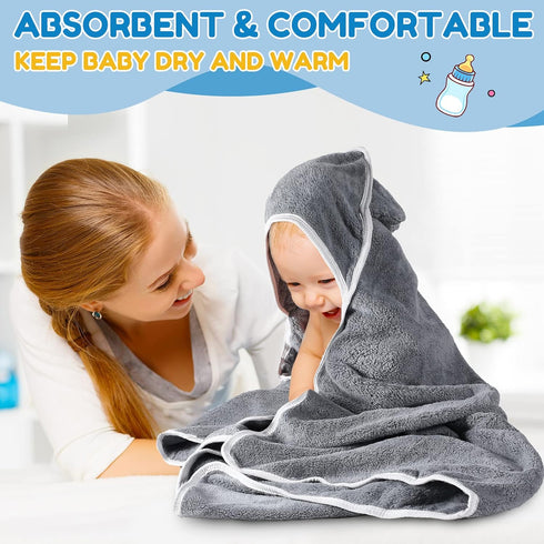 6 30 30 Inch Lounsweer Pieces Baby Bath Towels x Hooded Toddler Towel Bath Blanket Absorbent Coral Fleece Hooded