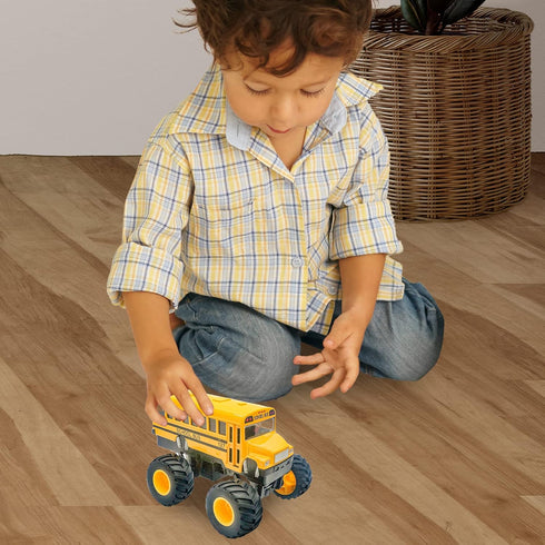 5-Inch Pullback ArtCreativity Diecast Monster School Bus Mechanism Toy Truck with Big Wheels, Play Vehicle Gift