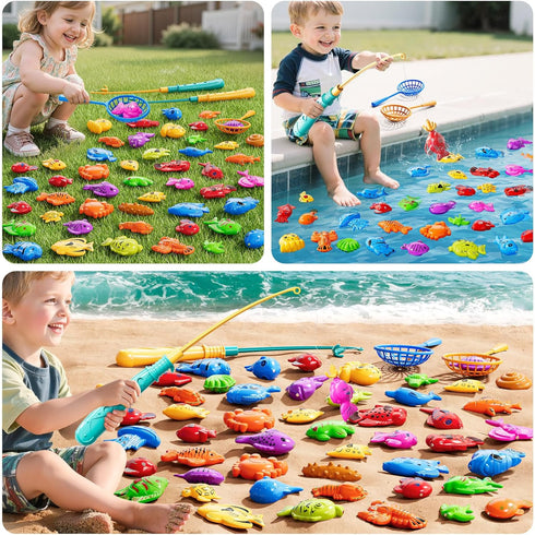 3-5 4-8 3-5, 3 4 5 6 7 8 Magnet Fishing Game for Kids - Fish Toys for Kids Bathtub Floating Toy Fishing Pole and Rod