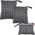 Damero 3pcs Travel Wet and Dry Bag with Handle for Cloth Diaper, Pumping Parts, Clothes, Swimsuit, Black Arrows