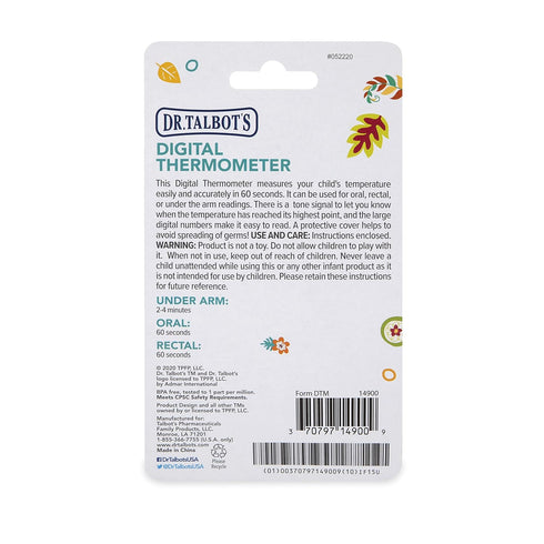 Talbot's Dr. Baby Digital Thermometer with Protective Cover for Storage & Travel