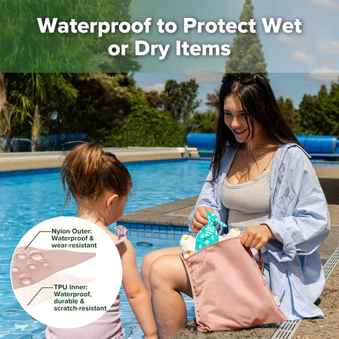 1pc haakaa Waterproof Wet Bags for Baby, Wet Dry Bags for Diaper Bag, Travel, Swimsuit, Beach, Pool, Pump Parts