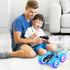 KKONES Remote Control Car, 2.4GHz Electric Race Stunt Car, Double Sided 360° Rolling Rotation, LED Headlights
