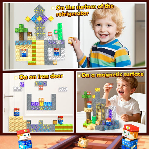 150 4-8, Set 3-12 PCS Magnetic Blocks: Magnet Building Toys for Kids Ages STEM Sensory Building Cubes for Toddlers