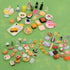 100Pcs Miniature Food Set with Storage Box, Small Resin Dollhouse Food Accessories for Pretend Play Kitchen