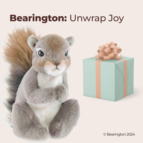 7" Bearington Lil' Peanut Squirrel Stuffed Animal - Realistic Squirrel Plush Toy with Soft Fur - Adorable and Cuddly