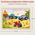 Box(12.2*9.4 24 3-5, 4-6, SYNARRY Large Wooden Monster Truck Puzzles for Kids Gift in), Piece Puzzles for Toddlers Wood