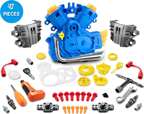 POFJOEQ Set Toys-42pc PlaysetSTEM 3+ Engine Building Kit, Kids Mechanic Repair for Kids Motorcycle EngineTake Apart