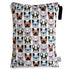 FLOCK THREE Washable Wet Bag Diaper Bag, Water Resistant Swimming Bag with Pugs Dog Print, 12.6'' x 16.5''
