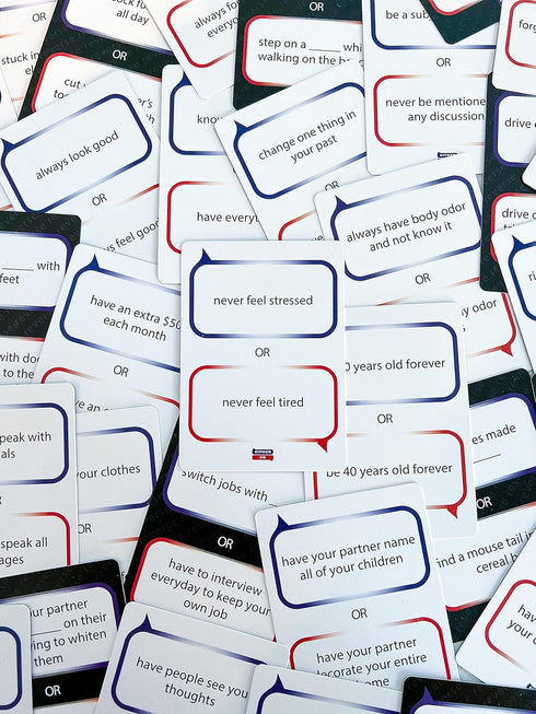 Either Or Couples Card Game - Outrageous Options for Date Night, Valentine's Day, Dinner, Anniversaries, Road Trips &