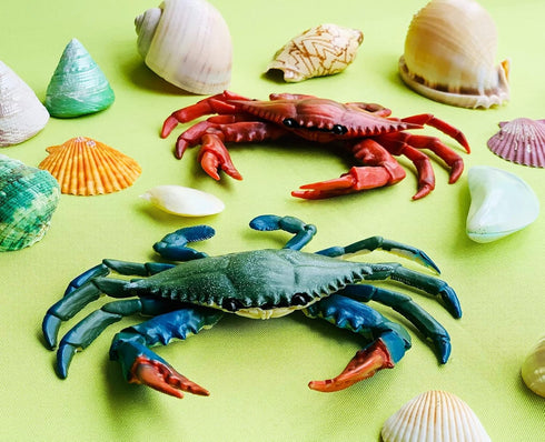 Gemini&Genius 2Pcs Crabs Marine Animal Action Figures, Educational Ocean Model Toys for Kids