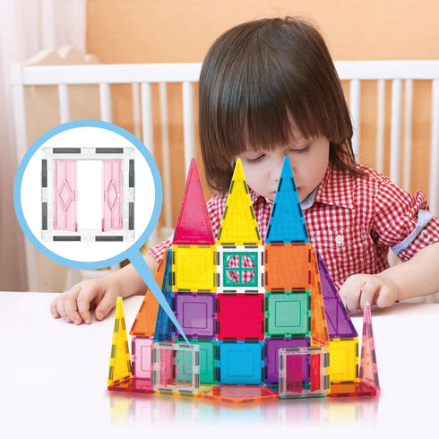 Magnetic Tile Rocket Set 36 Piece Construction Toy PicassoTiles Magnet Building Block Engineering STEM Learning Playset Child Brain Development Stacking Kit Window Door Playboard for All Ages 3 and Up