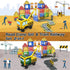 Magnetic Tiles Construction Set with 2 Cranes | Boys Toys for Ages 3-10 | Includes Crane, Road Tracks, Train & Dolls