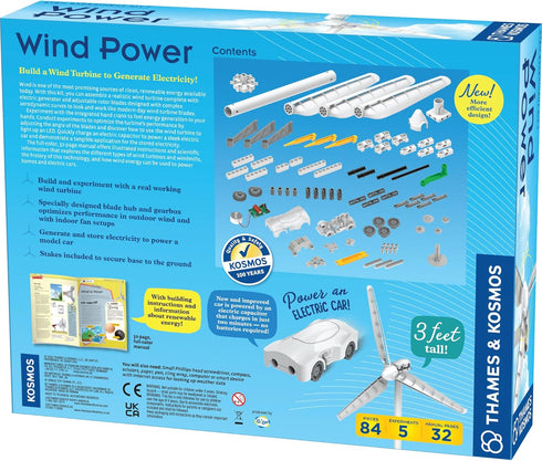 V5.0 3ft-Tall 8+ Thames & Kosmos Wind Power STEM Experiment Kit, Build a Model Wind Turbine & Explore Clean, Renewable