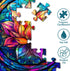 Stained Glass Puzzle for Adults, 1000 Pieces, Colorful Lotus Flower Art, Challenging Jigsaw Puzzle