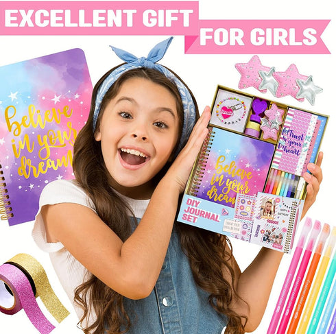 Nollh 200+PCS Set, 8 9 10 11 12 13 14 DIY Journal Kit for Girls - Teen Tween Girl Gifts Trendy Stuff, Stocking