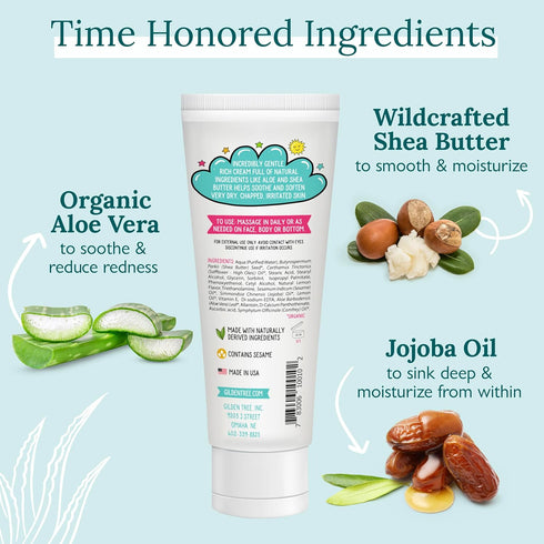 Baby and Kids Moisturizing Cream for Sensitive Skin, Multi-Purpose Healing Therapy for Eczema, Psoriasis, Rash