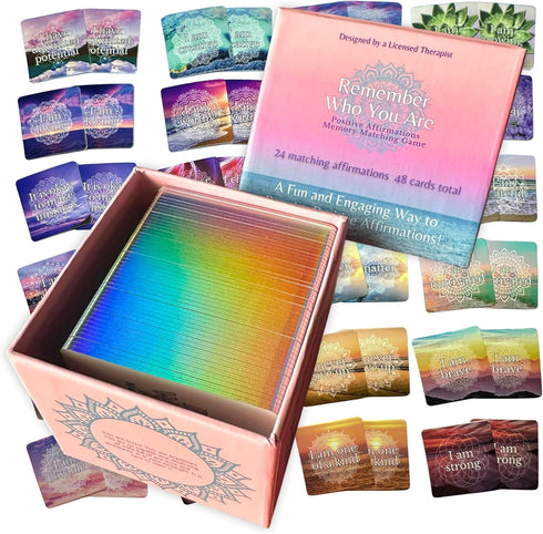 StayCalm Wellness Products Remember Who You are - Positive Affirmations Memory Matching Game | Therapy