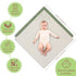 100% 32x32 Inch 2 Pack Organic Cotton Muslin Baby Hooded Towels Soft & Absorbent Baby Hooded Towel Wrap for Boys