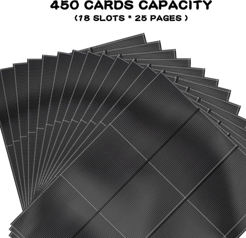 450 Pockets Trading Baseball Card Sleeves Binder - 25 Pages Double-Sided Protector for Standard Sized Cards
