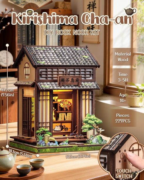 Book Nook Kit, DIY Miniature House Kits for Adult and Teens, Dollhouse Tiny Booknook Garden House Bookshelf, DIY Craft
