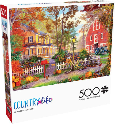 Buffalo Games Country Life Autumn Farmhouse - 500 Piece Jigsaw Puzzle for Adults