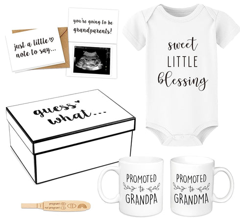 Pregnancy Announcement for Grandparents, Baby Reveal Ideas Gifts - Promoted to Grandma