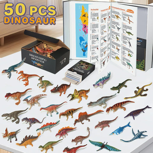 50 3 4 5 6 7 8 12 BIWASE Dinosaur Toys Book with PCS Different Dinosaurs Figures & Pokers,Interactive Perfect for Kids