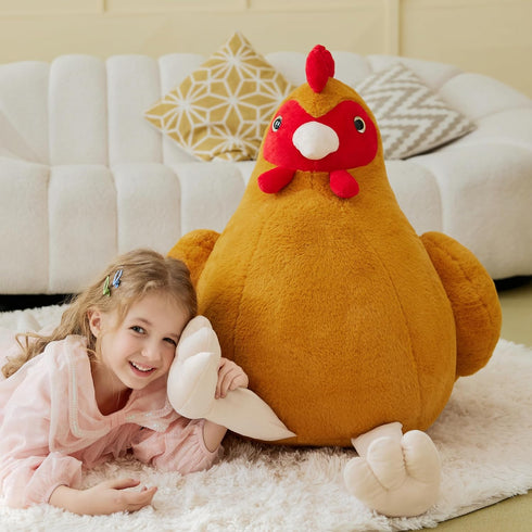 IKASA Giant Chicken Stuffed Animal Plush Toy, 25.5" Huge Size, Jumbo Soft Fluffy Plushie, Gifts for Kids
