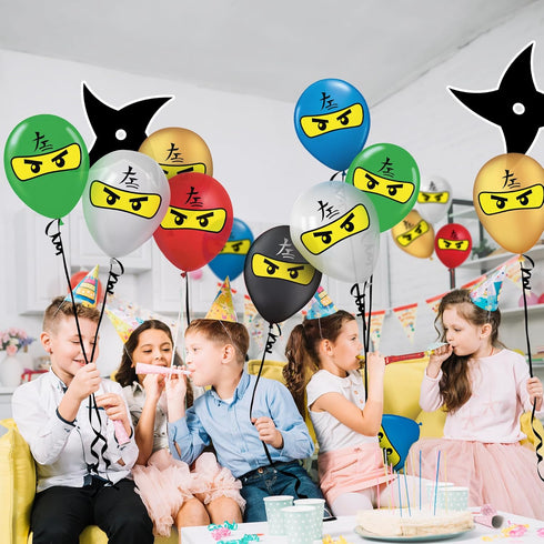 Ninja Superhero 12" Birthday Balloons 30 Pcs | Premium Latex Ninja Sets Party Supplies Decorations