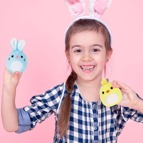 Set 6 ArtCreativity Mini Plush Animal Toys of Soft Stuffed Animals for Kids in Pastel Colors Bunny, Lamb, Chick