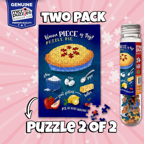 Baking MicroPuzzles 2-Pack - 150 Piece Mini Puzzles for Adults - 4” x 6” Inch