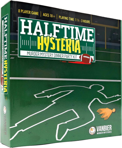 Halftime Hysteria, Football Party-Themed Murder Mystery Dinner Game for 8 Adult Players