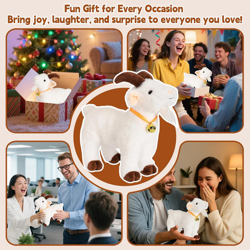 Freetoes Adults,Dammit Screaming Goat Toy,Goat Stuffed Animal Plush Desk Toy,Makes Fun Screaming Goats Sounds,Funny Gag